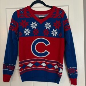 Chicago Cubs ugly Christmas sweater- see size notes in description
